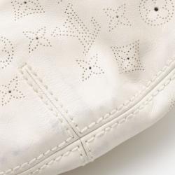 Pre Owned Louis Vuitton Perforated White Leather Onatah GM Hobo