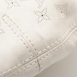 Pre Owned Louis Vuitton Perforated White Leather Onatah GM Hobo