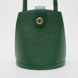 Pre Owned Louis Vuitton Borneo Green Epi Leather Cluny Shoulder Bag  
