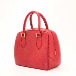 Pre Owned Louis Vuitton Red Epi Leather Sablon Satchel Bag