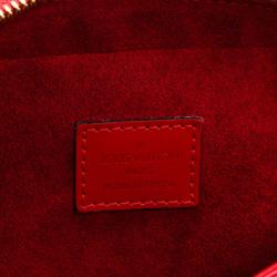 Pre Owned Louis Vuitton Red Epi Leather Sablon Satchel Bag