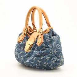 Pre Owned Louis Vuitton Denim Pleaty Hobo 