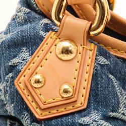 Pre Owned Louis Vuitton Denim Pleaty Hobo 