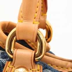 Pre Owned Louis Vuitton Denim Pleaty Hobo 