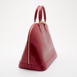 Pre Owned Louis Vuitton Red Monogram Vernis Alma MM