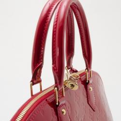 Pre Owned Louis Vuitton Red Monogram Vernis Alma MM