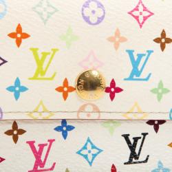 Pre Owned Louis Vuitton White Multicolore Alexandra Wallet