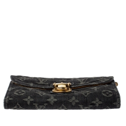 مملوكة مسبقًا محفظة لوي فيتون اميليا دنيم مونوغرامي سوداء