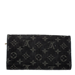 مملوكة مسبقًا محفظة لوي فيتون اميليا دنيم مونوغرامي سوداء