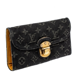 مملوكة مسبقًا محفظة لوي فيتون اميليا دنيم مونوغرامي سوداء