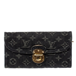 مملوكة مسبقًا محفظة لوي فيتون اميليا دنيم مونوغرامي سوداء