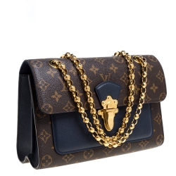 Pre Owned Louis Vuitton Navy Blue Monogram Canvas Victoire Bag