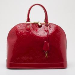 Pre Owned Louis Vuitton Monogram Vernis Red Alma MM