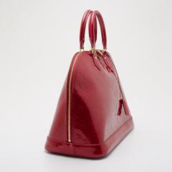Pre Owned Louis Vuitton Monogram Vernis Red Alma MM