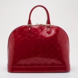 Pre Owned Louis Vuitton Monogram Vernis Red Alma MM