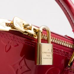 Pre Owned Louis Vuitton Monogram Vernis Red Alma MM