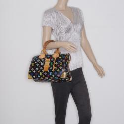 Pre Owned Louis Vuitton Black Multicolor Monogram Canvas Speedy 30 Bag