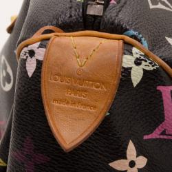 Pre Owned Louis Vuitton Black Multicolor Monogram Canvas Speedy 30 Bag