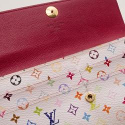 مملوكة مسبقًا Louis Vuitton White Multicolor Monogram Sarah Wallet