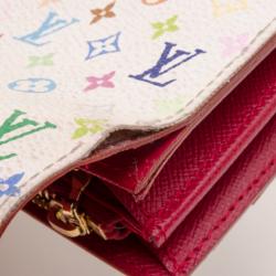 مملوكة مسبقًا Louis Vuitton White Multicolor Monogram Sarah Wallet
