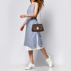 Louis Vuitton Damier Ebene Caissa Clutch Rose Ballerine Bag