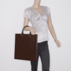 Pre Owned Louis Vuitton Dark Brown Epi Leather Sac Plat Tote