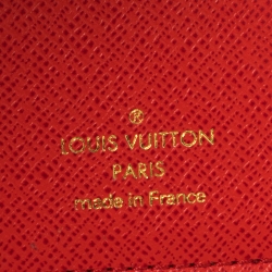 Pre Owned Louis Vuitton Cherry Damier Ebene Canvas and Leather Zoe Wallet