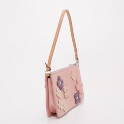 Pre Owned Louis Vuitton Ltd.Edition Pink Monogram Vernis Lexington Flower Pochette Bag 