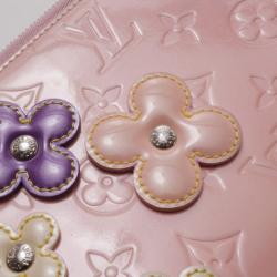 Pre Owned Louis Vuitton Ltd.Edition Pink Monogram Vernis Lexington Flower Pochette Bag 