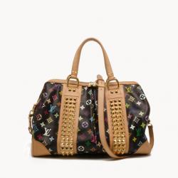 Louis Vuitton Courtney GM Large Top Zip Satchel Black Multi Color Stud –  Gaby's Bags