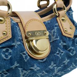 Louis Vuitton Blue Monogram Denim Pleaty Satchel Bag