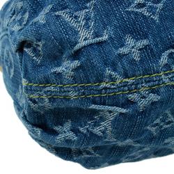 Louis Vuitton Blue Monogram Denim Pleaty Satchel Bag