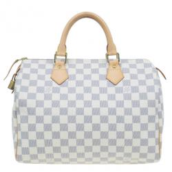 Pre Owned Louis Vuitton Damier Azur Canvas Speedy 30