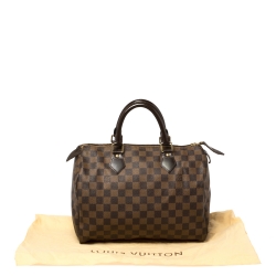 Pre Owned Louis Vuitton Damier Ebene Canvas Speedy 30 Bag