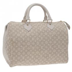 مملوكة مسبقًا Louis Vuitton Cream Monogram Mini Lin Speedy 30 Bag