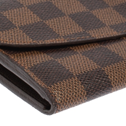Pre Owned Louis Vuitton Damier Ebene Canvas Emilie Wallet