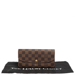 Pre Owned Louis Vuitton Damier Ebene Canvas Emilie Wallet