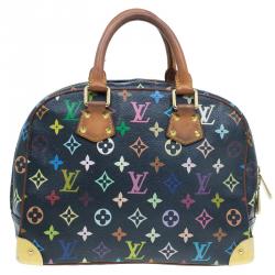 Pre Owned Louis Vuitton Black Multicolour Monogram Deauville Boston Bag