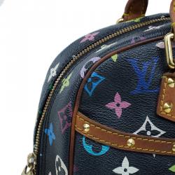Pre Owned Louis Vuitton Black Multicolour Monogram Deauville Boston Bag
