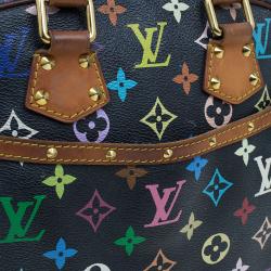 Pre Owned Louis Vuitton Black Multicolour Monogram Deauville Boston Bag