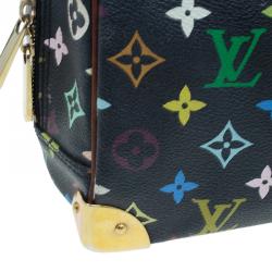 Pre Owned Louis Vuitton Black Multicolour Monogram Deauville Boston Bag