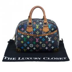 Pre Owned Louis Vuitton Black Multicolour Monogram Deauville Boston Bag
