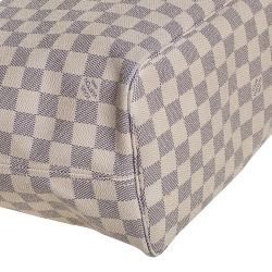 Pre Owned Louis Vuitton White Damier Azur Canvas Neverfull MM Tote