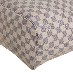 Pre Owned Louis Vuitton White Damier Azur Canvas Neverfull MM Tote