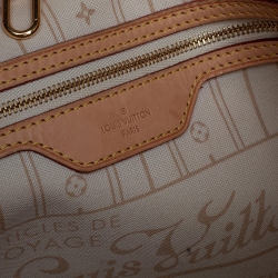 Pre Owned Louis Vuitton White Damier Azur Canvas Neverfull MM Tote