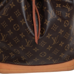 Pre Owned Louis Vuitton Brown/Tan Coated Canvas And Leather NOÉ Bucket Bag