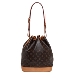 Pre Owned Louis Vuitton Brown/Tan Coated Canvas And Leather NOÉ Bucket Bag
