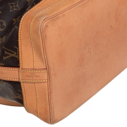 Pre Owned Louis Vuitton Brown/Tan Coated Canvas And Leather NOÉ Bucket Bag