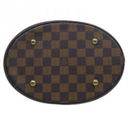 Pre Owned Louis Vuitton Damier Ebene Canvas Marais Bucket Bag w/Accessories Pochette