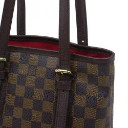 Pre Owned Louis Vuitton Damier Ebene Canvas Marais Bucket Bag w/Accessories Pochette